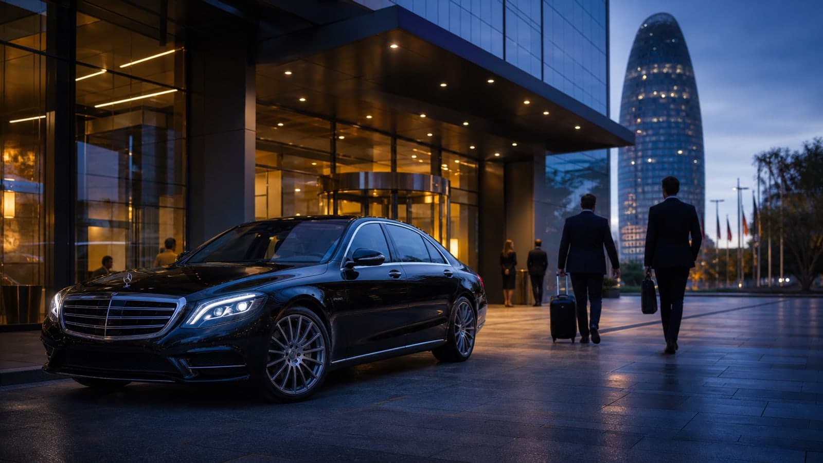 Mercedes de MeTransfers para Descubre Traslados corporativos al CCIB Puntualidad garantizada para ponentes e invitados VIP