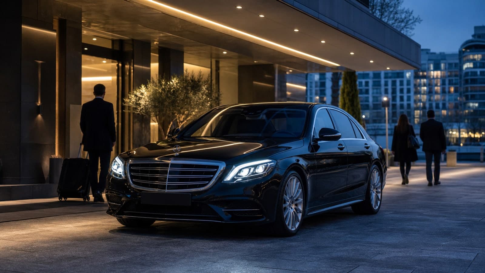 Mercedes de MeTransfers para Guía Completa: Traslados para eventos nocturnos o cenas de gala en Barcelona Llega con estilo y regresa con seguridad